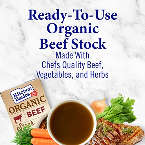 Kitchen Basics Organic Beef Stock, 32 Oz (Pack Of 12) | No Artificial Flavors And Gluten Free |