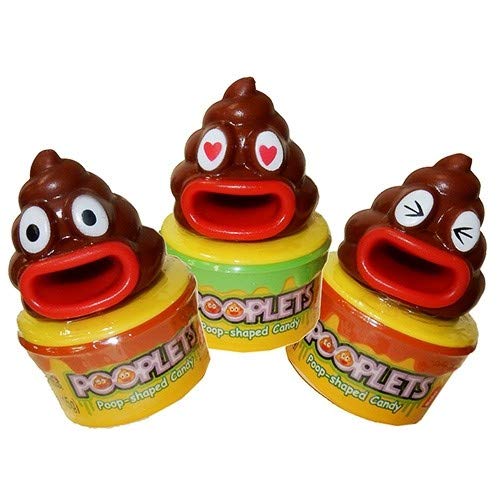 Kidsmania Pooplets Poop Emoji Shaped Candy Toy - Display Box Of 12 Count
