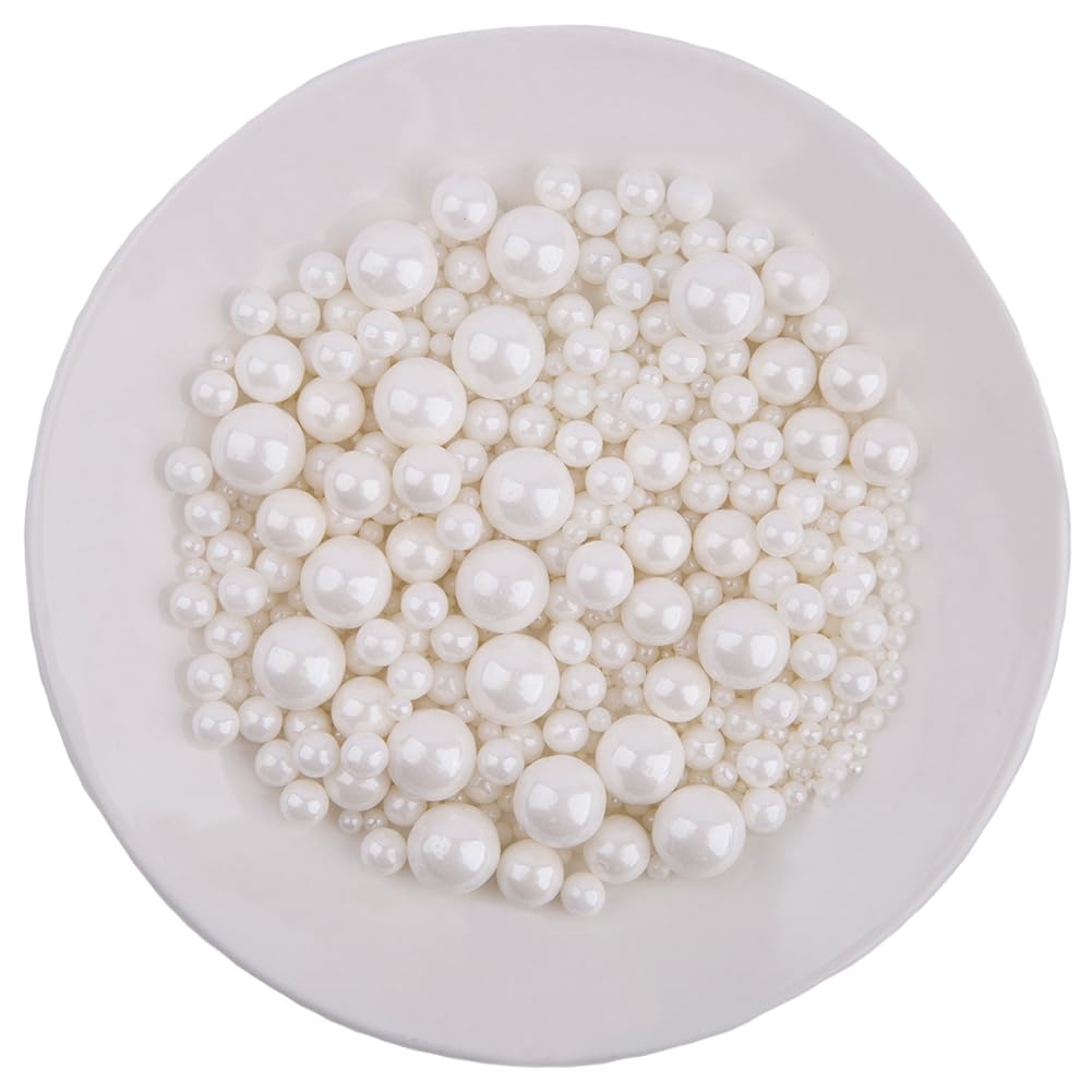 Eastron Edible White Pearl Sugar Sprinkles Candy Mixing Size Baking Cake Decorations Cupcake Toppers Cookie Decorating Celebrati