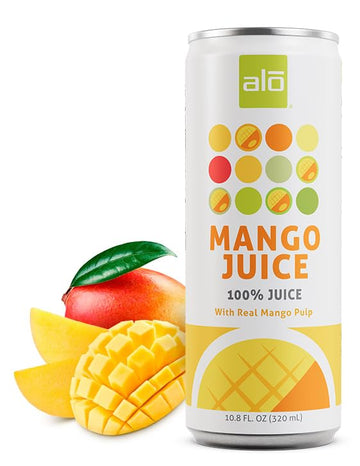 Alo Slim Can Juice, Mango Flavored Juice| 10.82 Fl Oz, Pack Of 12 | Plant-Based Beverage, 100% Natural Juice