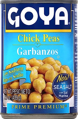 Goya Foods Low Sodium Chick Peas, Garbanzo Beans, 15.5 Ounce (Pack Of 24)