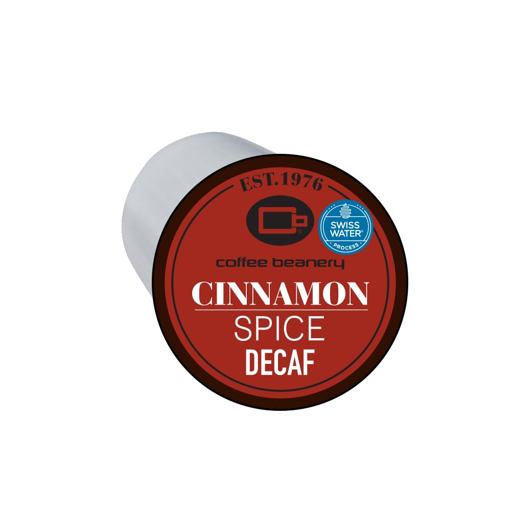 Coffee Beanery Cinnamon Spice Decaf Coffee Pods, Medium Roast, 96 Count Pack