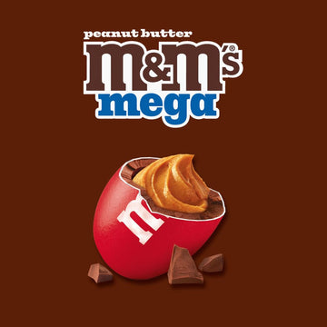 M&M'S Mega Peanut Butter Milk Chocolate Candy, Share Size, 24 Count Bulk Box