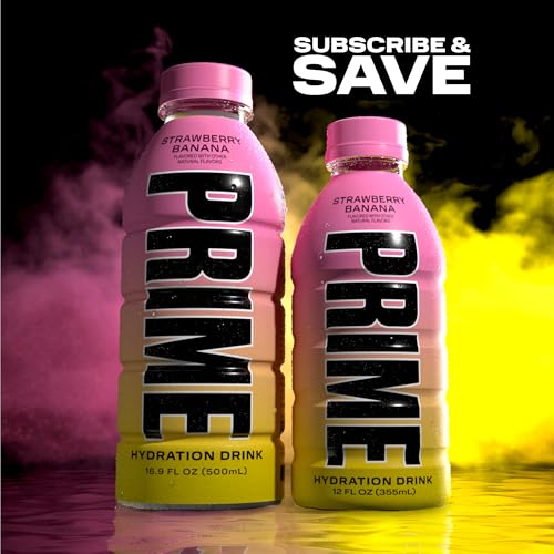 PRIME HYDRATION Variety - ICE POP Strawberry Banana Lemonade Sports Drinks Electrolyte Enhanced for Ultimate Hydration 250mg BCAAs B Vitamins Antioxidants Low Sugar 12 Fl Oz 15 Pack