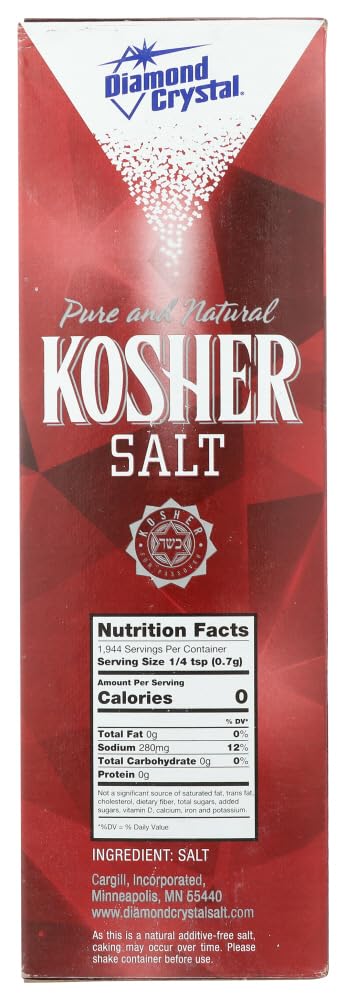 Diamond Crystal Pure And Natural Kosher Salt, 48 Oz (Pack Of 3)