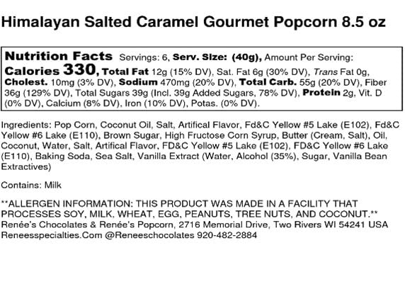 Ren Es Himalayan Salted Caramel Crunch Gourmet Popcorn - Buttery Caramel Crunch And Pink Himalayan Sea Salt On Fresh Popped Cor