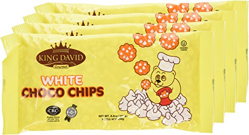 King David Vegan Lactose-Free Non-Dairy Kosher White Chocolate Flavored Chips 8.8 Ounce (Pack Of 4)