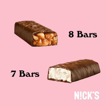 Nicks Keto Chocolate Candy Bars Variety Pack, No Added Sugar, Coconut, Gluten Free Sweets Low Carb Candy Snack Bar (Multipack 15