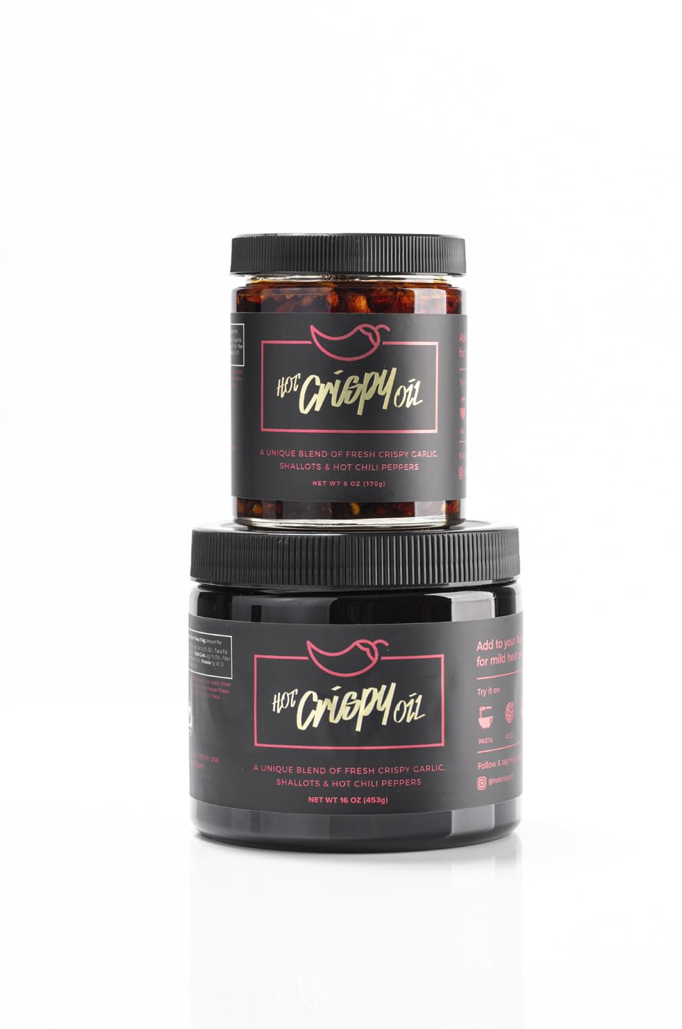 The Hot Tub from Hot Crispy Oil, Unique Blend of Fresh Crispy Garlic, Shallots & Hot Chili Peppers, 16 oz Chili Crisp Oil