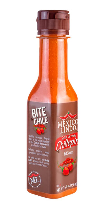 Mexico Lindo Chiltepin Hot Sauce | 14,200 Scoville Level | Traditional Spicy Flavor | 5 Fl Oz Bottles (Pack of 6)