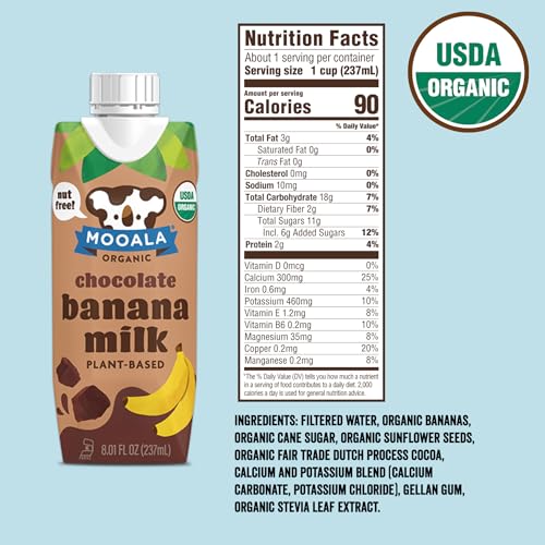 Mooala Chocolate Bananamilk Organic Shelf Stable 237 mL Case 12
