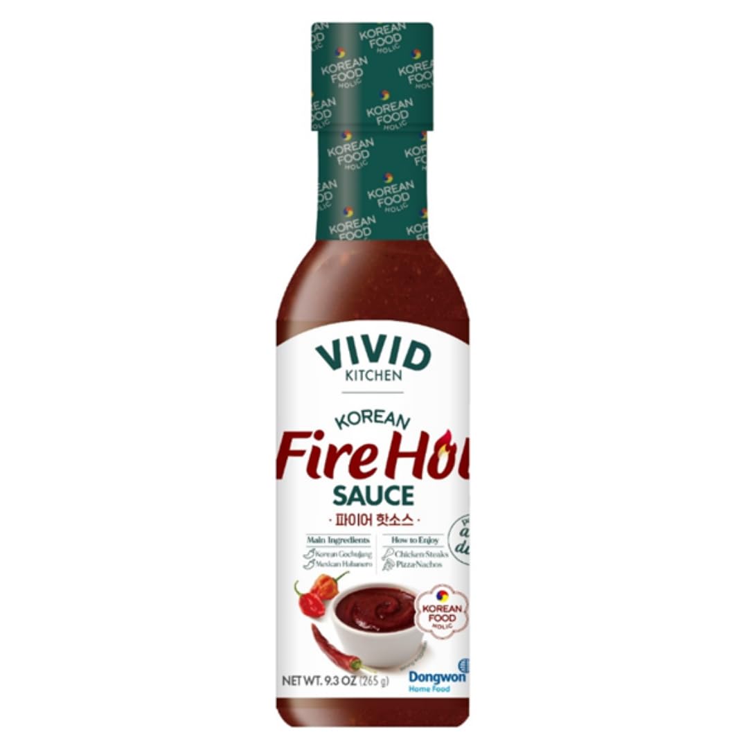 VIVID KITCHEN Fire Hot Sauce, Extra Spicy Korean Fusion, 8.6 oz, No MSG, Bold Heat for Topping, Grilling, and Marinades