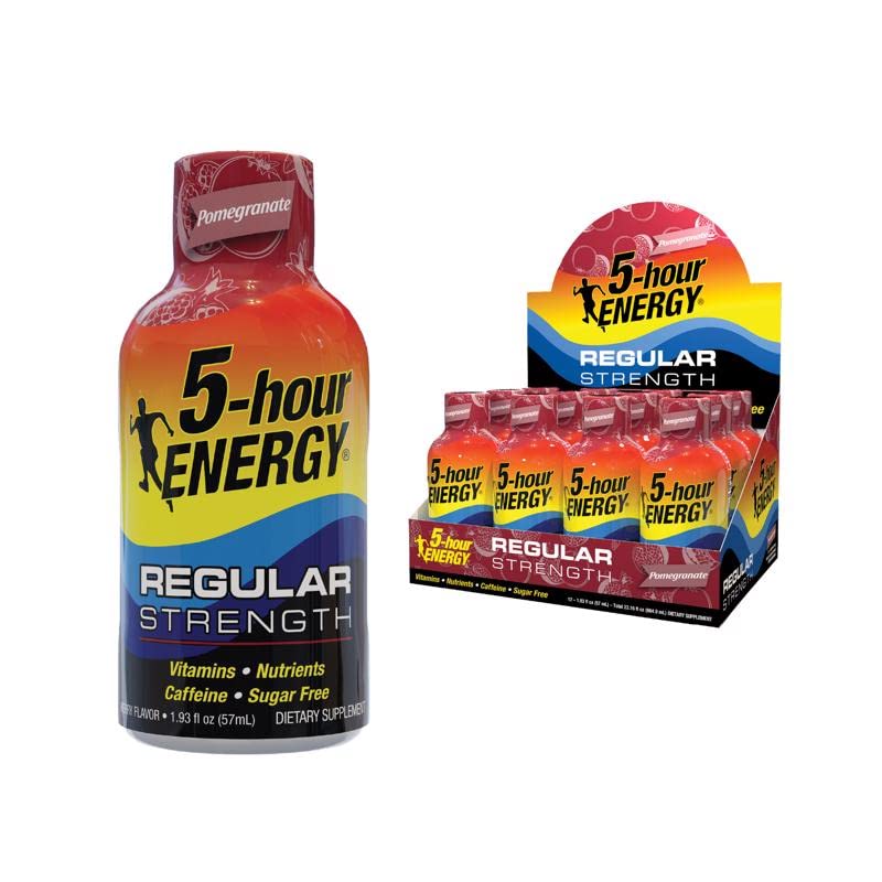 5-hour ENERGY Shot, Regular Strength, Pomegranate, 1.93 Fl Oz, Pack of 12