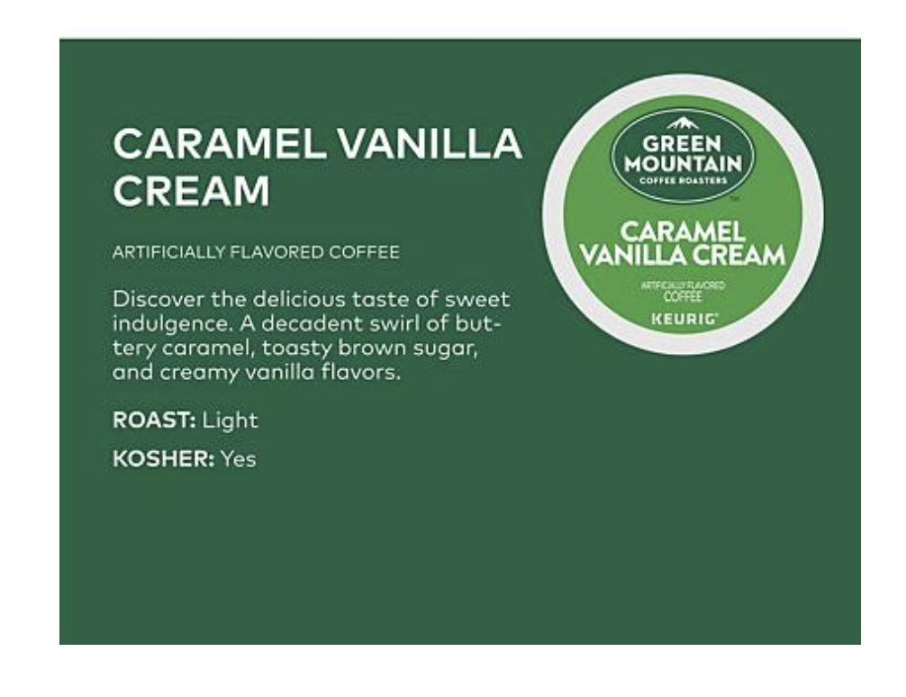 Green Mountain Coffee, Caramel Vanilla Cream (54 K-Cups) Net Wt 17.9 Oz,, ()
