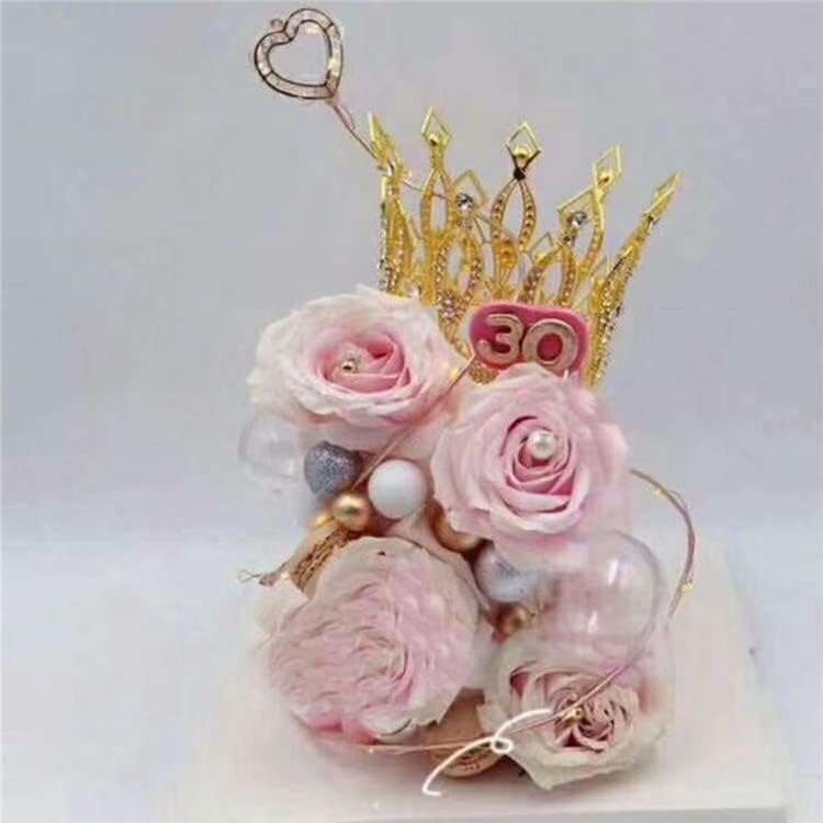 Gold Rhinestone Crown Cake Topper Birthday Party Wedding Decor Supply For Women Lady Girl Bridal Wedding Themed Baby Shower Deco