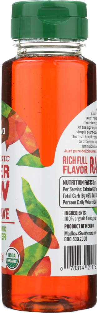 Madhava Honey Agave Nectar Amber Org