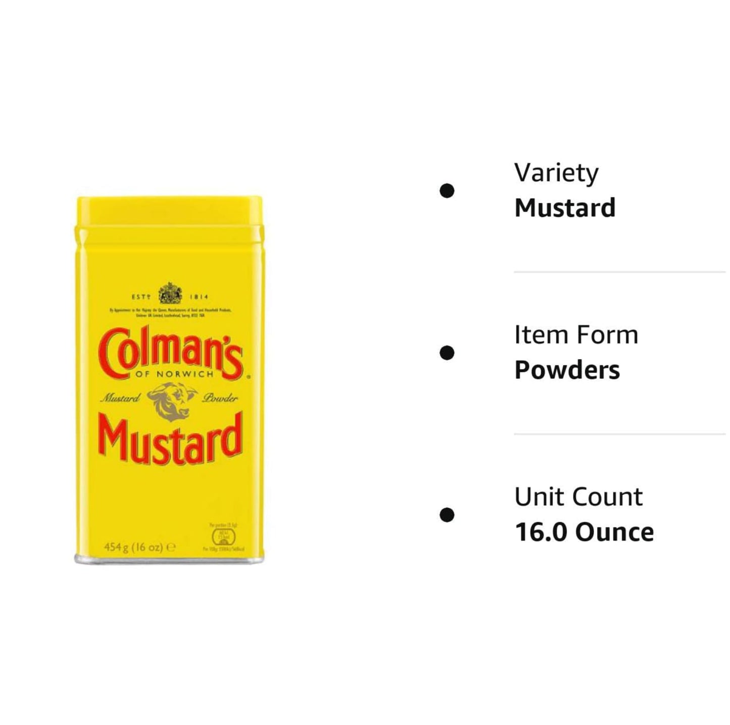 Colman'S Mustard Powder, 16-Ounce Cans (Pack Of 3)