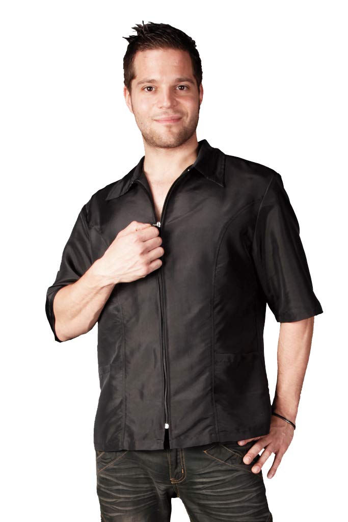 Ladybird Line Black Front Zipper Groomer Jacket Ideal For Pet Groomers Hair Resistant And Water Resistant Sizes - Size 3Xl