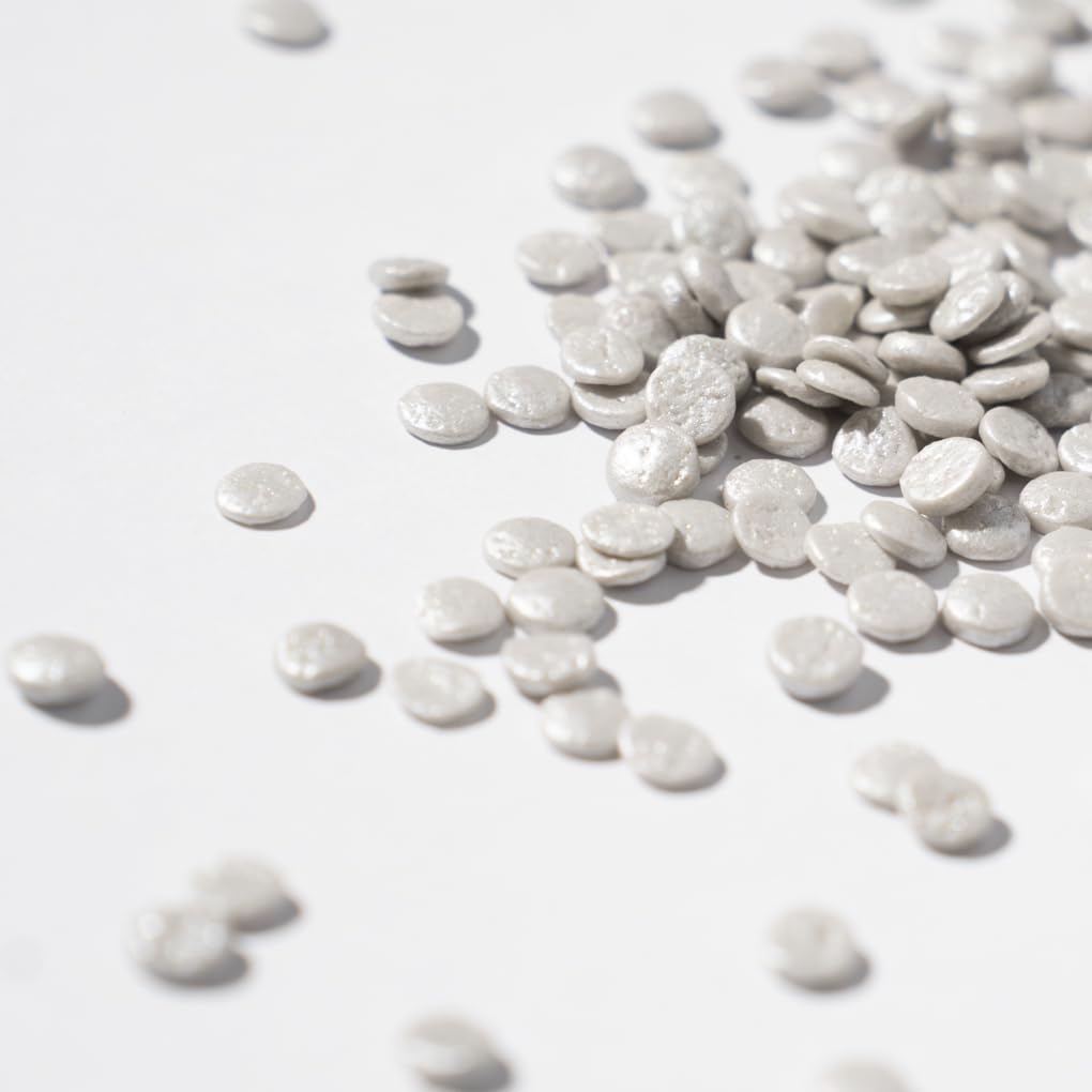 NIPEOR Grey Sprinkles Confetti Sprinkles for Cake Decorations 3.53oz/100gEdible Sprinkle Topping Confetti Sprinkles, Round Sprin