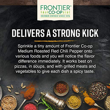 Frontier Co-op Chili Peppers Crushed, Jalapeno Flakes, Green, Certified Organic, Kosher | 1 lb. Bulk Bag | Capsicum annuum