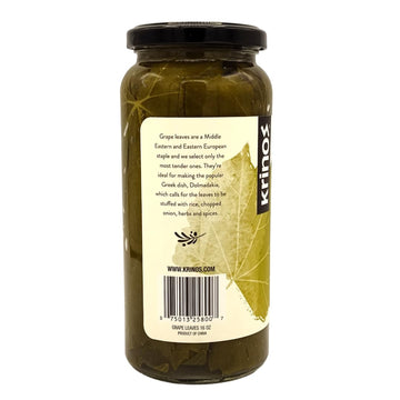 Krinos Grape Leaves In A Jar - Gourmet Leaves Premium Quality, 16 Ounces (454 Grams)