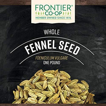 Frontier Co-Op Whole Fennel Seed, 16-Ounce Bulk, Mild Sweet Flavor, Aromatic, Reminiscent Of Licorice, Kosher