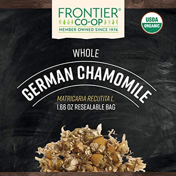 Frontier Co-Op Organic Chamomile Flowers, Whole - 1.66Oz Bag, Dried Chamomile Flowers, Perfect For Organic Chamomile Tea, Skincare Uses & More, Kosher