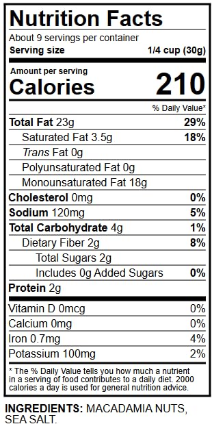 Wellsley Farms Salted & Dry Roasted Macadamia Nuts (1 Bag), Lightly Seasoned With Sea Salt, 10 Oz Resealable Bag - Kosher, Keto-