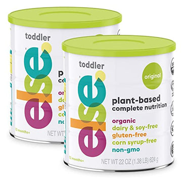 Else Nutrition Toddler Formula 12-36 Mo., Plant Based Toddler Nutritional Drink - Soy & Dairy Free, Lactose Free - Complete Baby Formula (12-36 Mo.), Protein Powder W/ 20+ Vitamins (22Oz, 2-Pack)