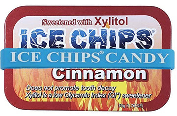 Ice Chips Xylitol Candy Tins (Cinnamon, 6 Pack) - Includes Band As Shown