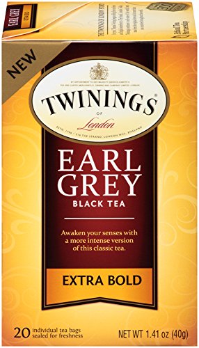 Twinings Earl Grey Extra Bold Individually Wrapped Black Tea Bags, 20 Count Pack Of 6, Caffeinated, Flavoured With Citrus And Bergamot
