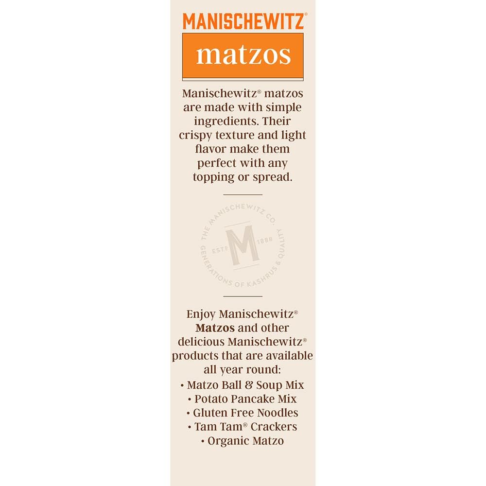 Manischewitz Unsalted Matzo, 10-Ounce Boxes (Pack Of 8)