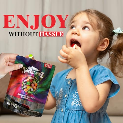 Northlandz Freeze Dried Candy | Rainbow Crunch Original | -42C Freeze-Dried | Assorted Sweet Fruit Flavors | 1.5Oz/Each| Light &