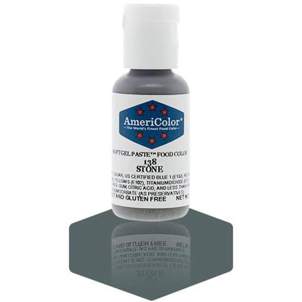 Americolor, Stone, 0.75 Ounce Bottle, Soft Gel Paste Food Color