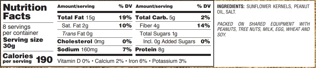 Gurley'S Golden Recipe Roasted Sunflower Nutmeats, Shelled Seeds For On-The-Go 6 Oz Bag