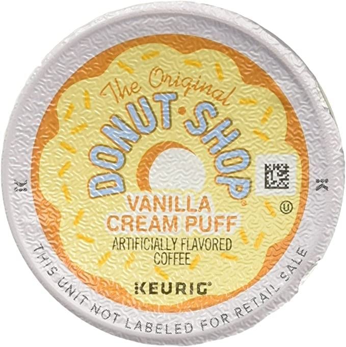 Keurig Donut Shop Coffee, Medium Roast, Vanilla Puff, 12 Count, Single Serve Pods