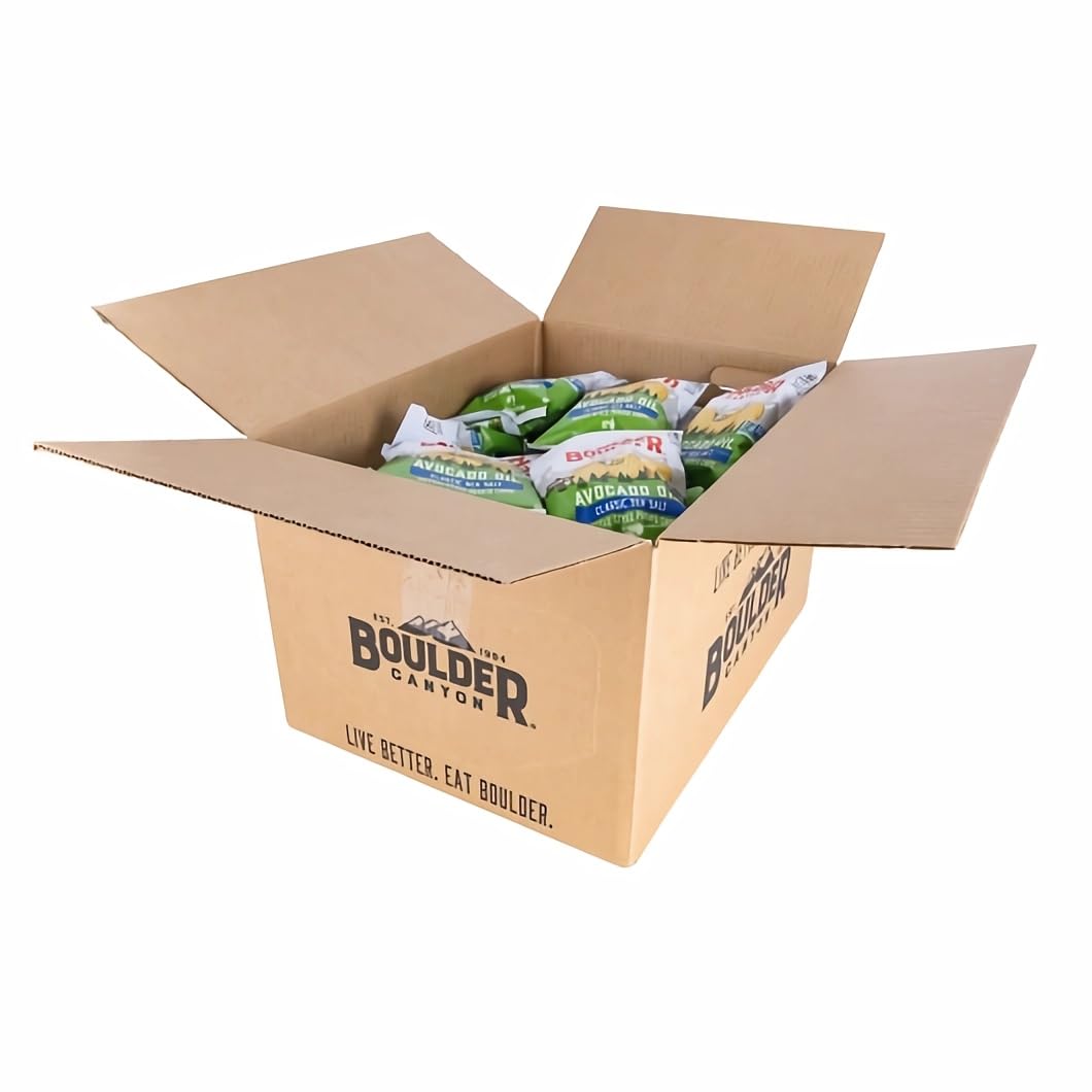 Boulder Canyon Classic Sea Salt Kettle Style Potato Chips with Avocado Oil, Gluten Free, 1.25 Ounce (Pack of 55)