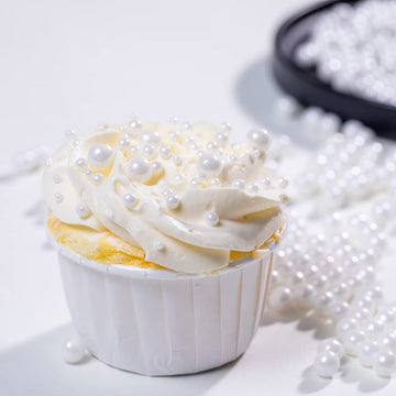 White Sprinkles Edible Pearl 7mm 130g/4.6OZ,Christmas Cake Dessert Sprinkles,Cookie sprinkles,Sugar Pearl, Edible Pearls Candy f