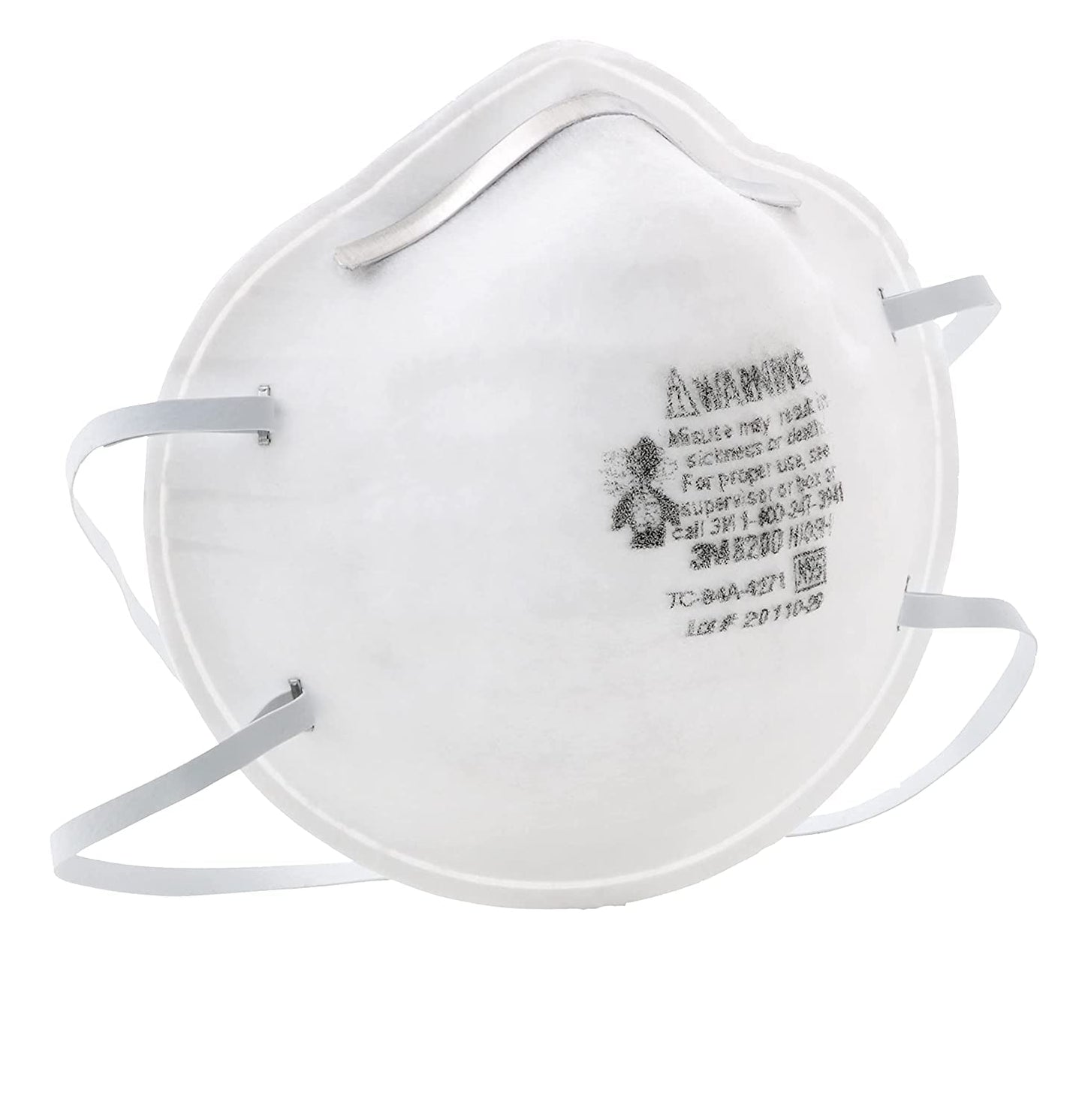3M N95 Particulate Respirator 8200, 160/Case, Niosh Approved, Disposable, Sweeping, Sanding, Grinding, Sawing, Bagging, Dust, 8 Packs Of 20 Respirators