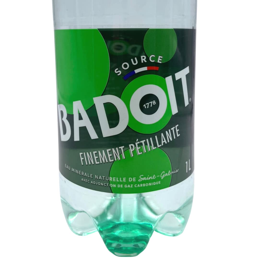 Badoit Naturally Sparkling Mineral Water, 1 Liter, Pack of 6 - Refreshing French Mineral Water, 33.82 Fl Oz Each