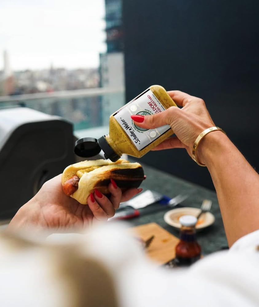 Schaller & Weber Horseradish Mustard, Hot German Deli Mustard, 9 Oz Squeeze Bottle