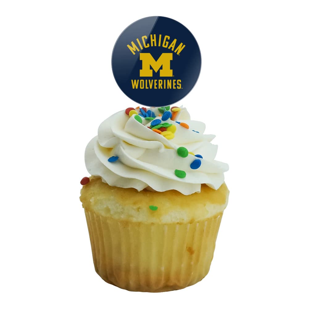 GRAPHICS & MORE University of Michigan Wolverines Logo Cupcake Picks Toppers Decoration Set of 6