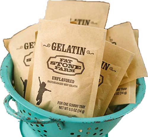 Fat Stone Farm Kosher Beef Gelatin Powder - Unflavored, 2 x ½ oz Single Serving Paper Packets, 1 Ounce Total