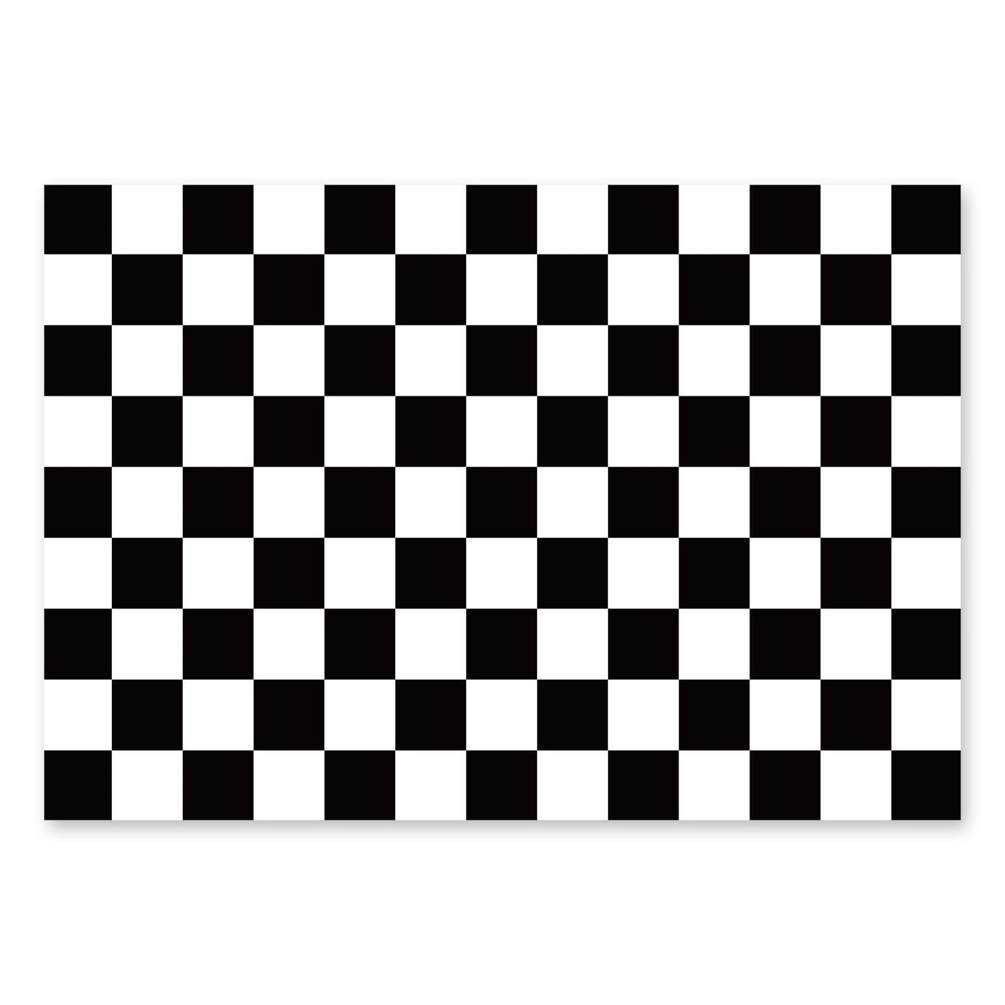 Black and White Checkered Edible Cake Topper, 28x19.4cm/11.02x7.63in Square Racing Party Decoration for Birthday Cakes & Dessert
