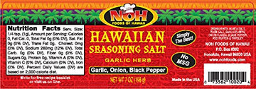 Noh Foods Of Hawaii Hawaiian Seasoning Salt (Garlic Herb (Garlic, Onion, Black Pepper), 7 Ounce)