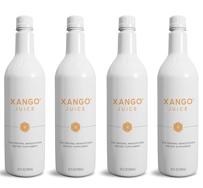 XANGO Mangosteen Juice 750 ml, 4-Pack - Refreshing Antioxidant Drink, Model XA