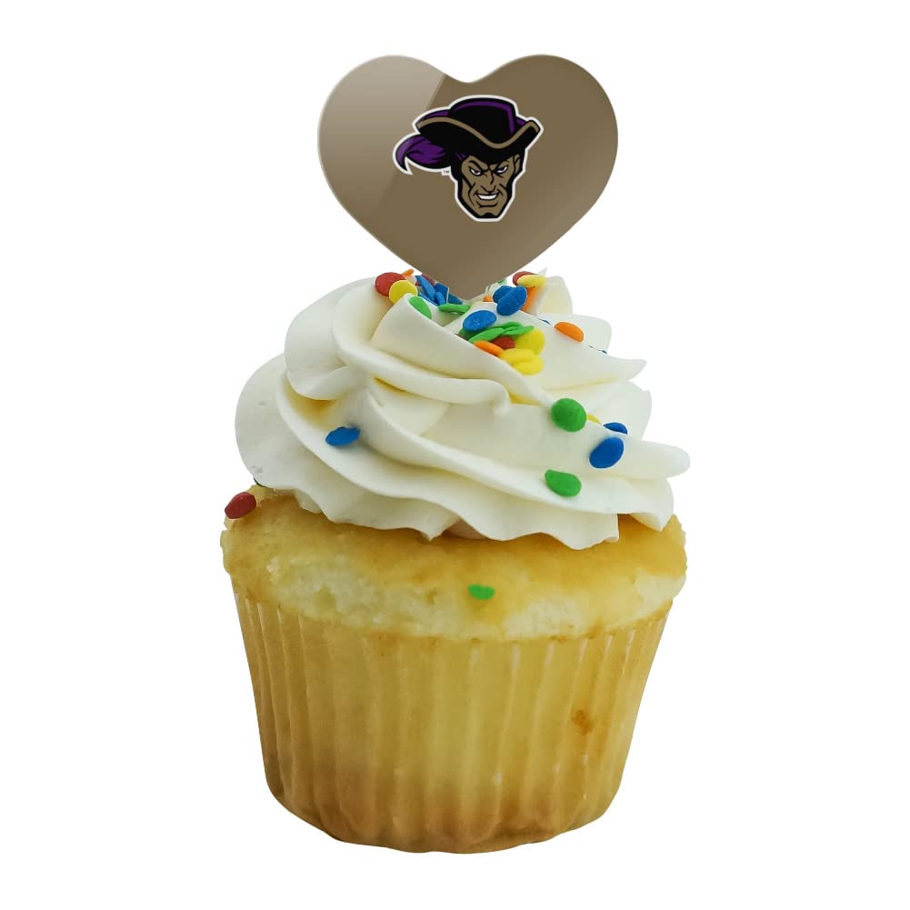 GRAPHICS & MORE Cupcake Picks Set of 6, Acrylic, Whittier College Secondary Logo Heart Design