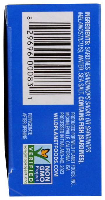 Wild Planet Wild Sardines in Water with Sea Salt, 3rd Party Mercury Tested, 4.4 Ounce (Pack of 6)