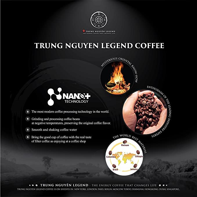 Trung Nguyen Legend - Classic - 3 In 1 Premium Instant Coffee - Finely Milled Coffee Beans, Non-Dairy Creamer, & Sugar - Strong