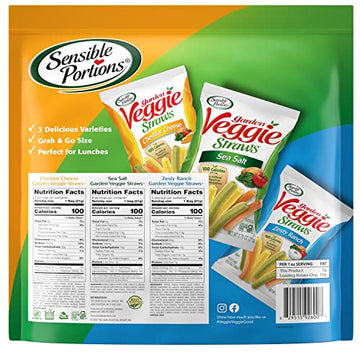Sensible Portions Garden Veggie Straws 18ct Polybag Variety Pack (Pack of 2)